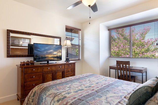 bedroom with ceiling fan