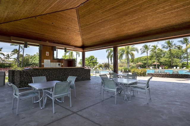 view of patio featuring a community pool