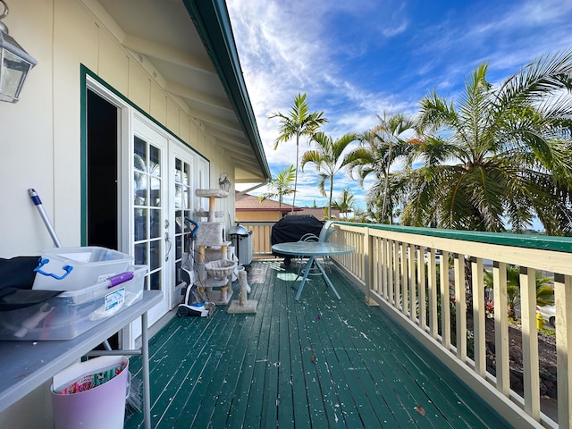 deck featuring french doors