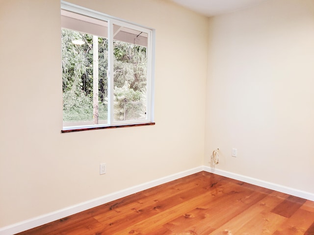 spare room with hardwood / wood-style floors