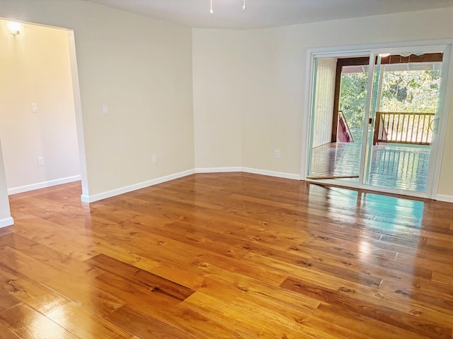 spare room with hardwood / wood-style floors