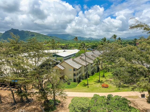 exterior space with a mountain view