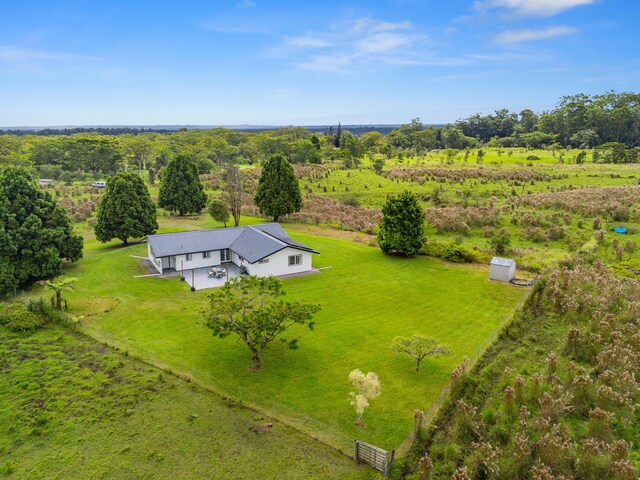 aerial view with a rural view