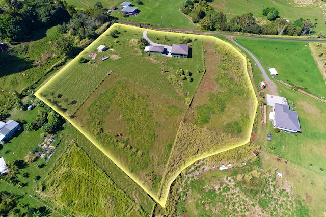 aerial view with a rural view