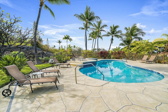 view of pool with a patio