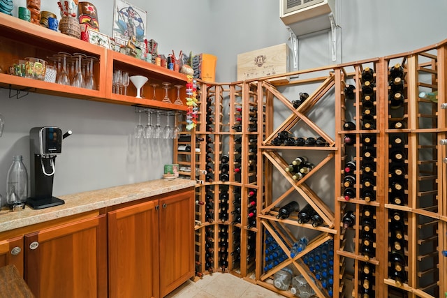 wine room featuring light tile patterned floors