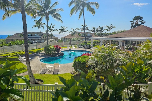 view of pool featuring a patio area