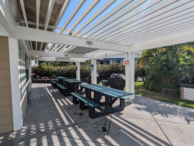 view of patio / terrace with a pergola