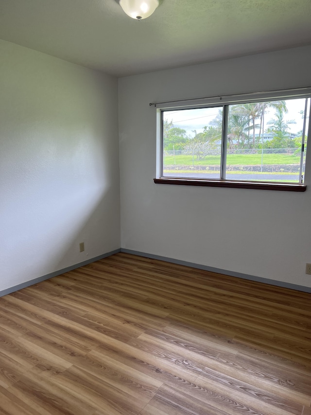 empty room with hardwood / wood-style floors