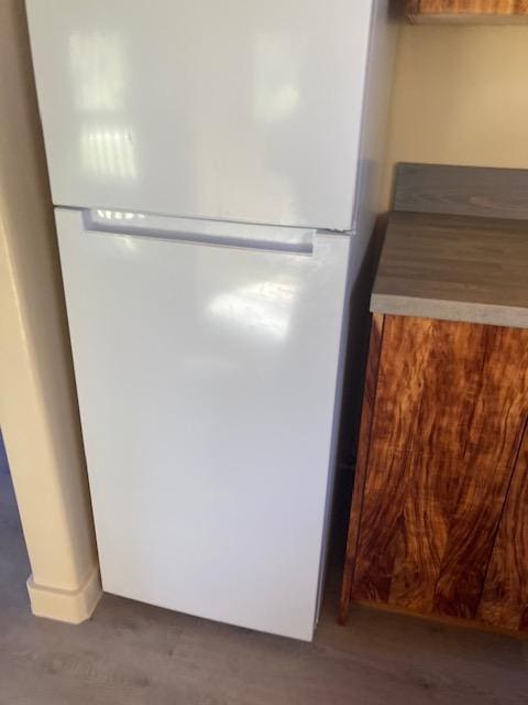 interior details with white refrigerator