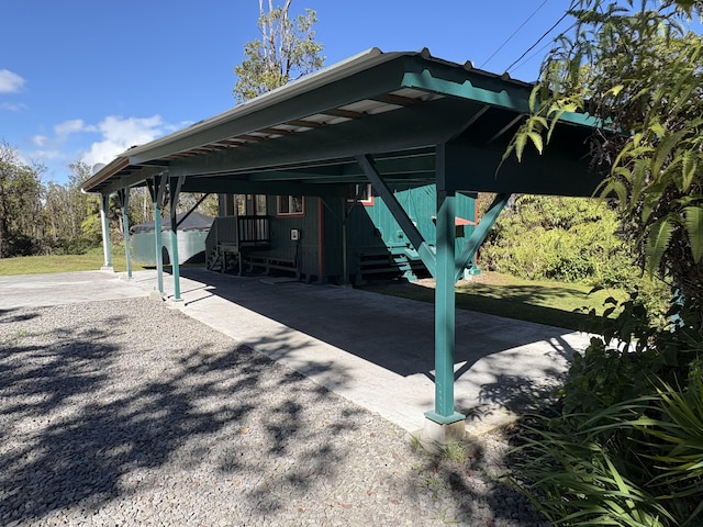 view of patio with a carport