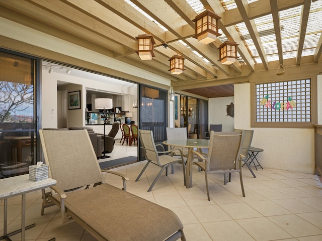 view of patio with a pergola