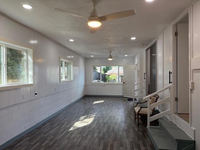 hall featuring dark hardwood / wood-style floors