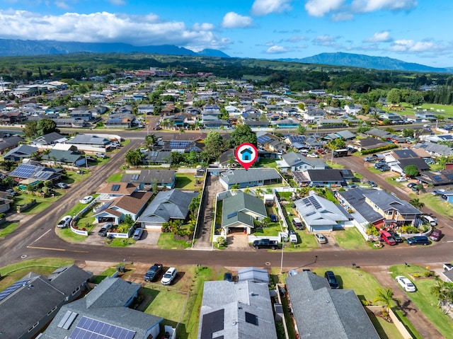 aerial view featuring a mountain view