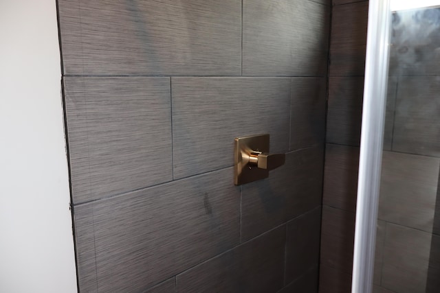 interior details featuring a shower