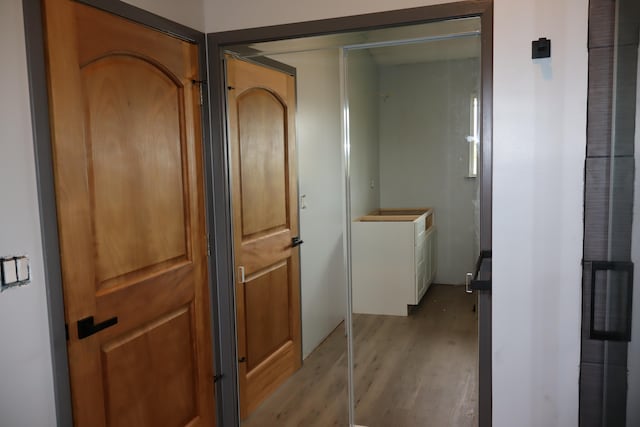 hallway featuring light hardwood / wood-style floors