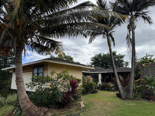 back of house featuring a yard