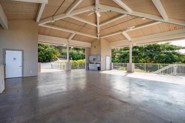 view of patio with ceiling fan