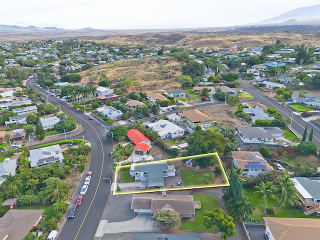 aerial view with a mountain view