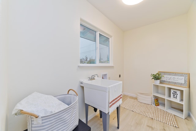 interior space with light hardwood / wood-style flooring