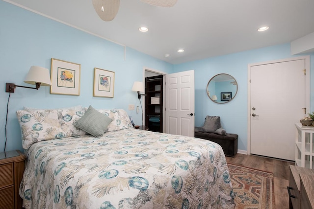 bedroom featuring hardwood / wood-style flooring