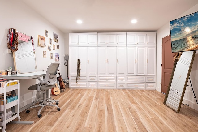 office featuring light wood-type flooring