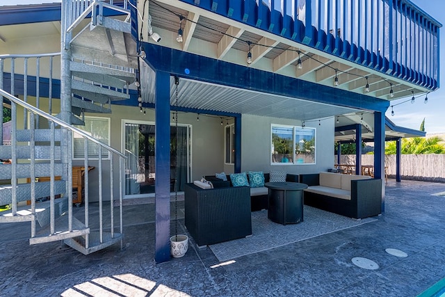 view of patio / terrace with an outdoor living space