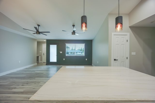 interior space with hardwood / wood-style floors