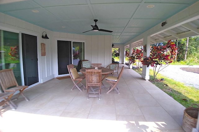 view of patio with ceiling fan