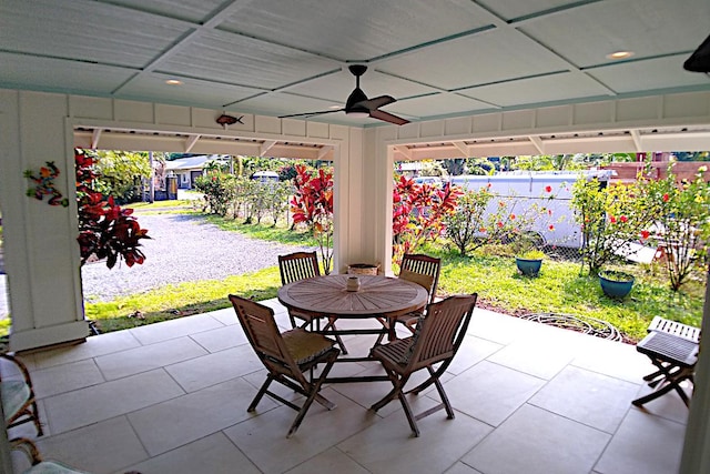 view of patio / terrace with ceiling fan