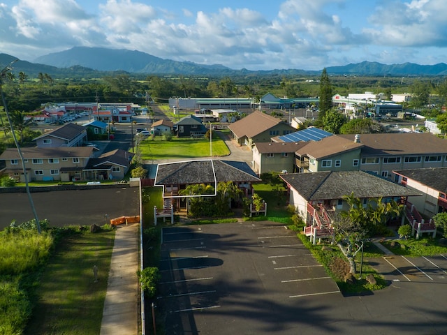 bird's eye view featuring a mountain view