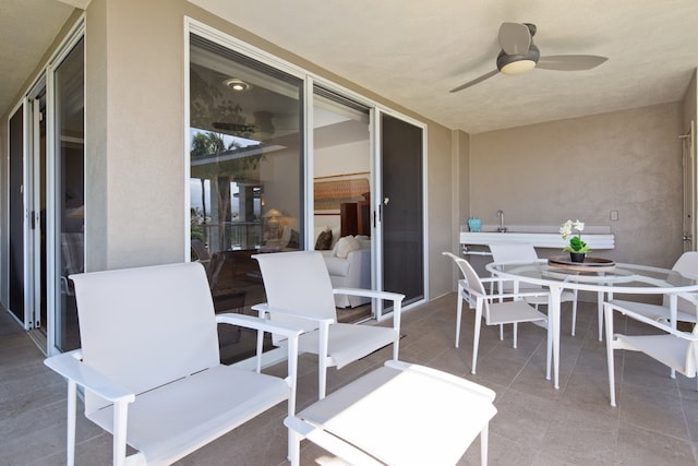 view of patio / terrace with ceiling fan