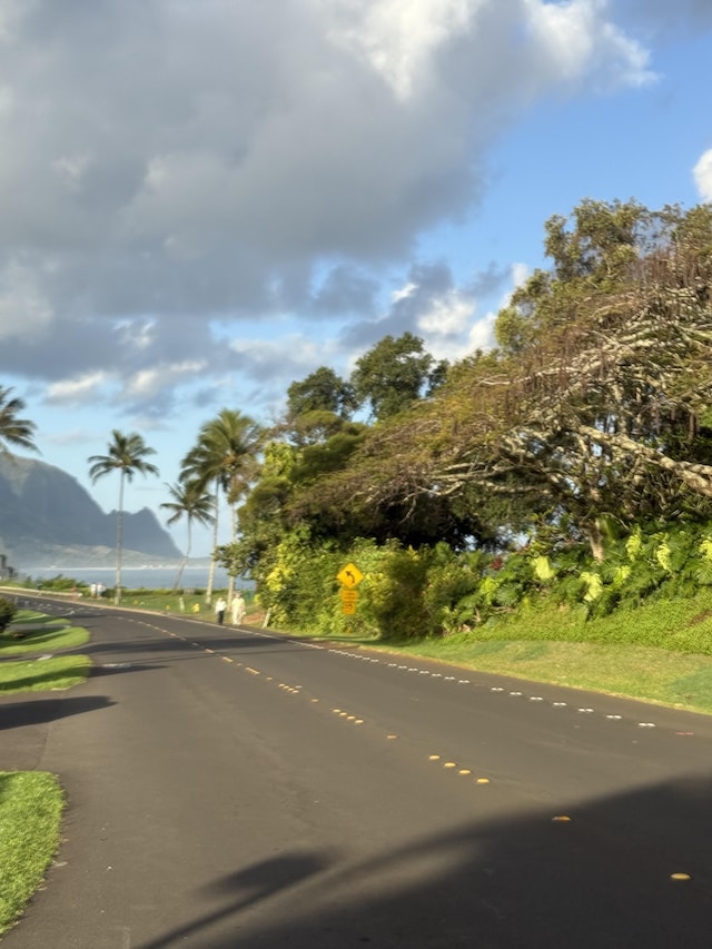 view of street with a mountain view