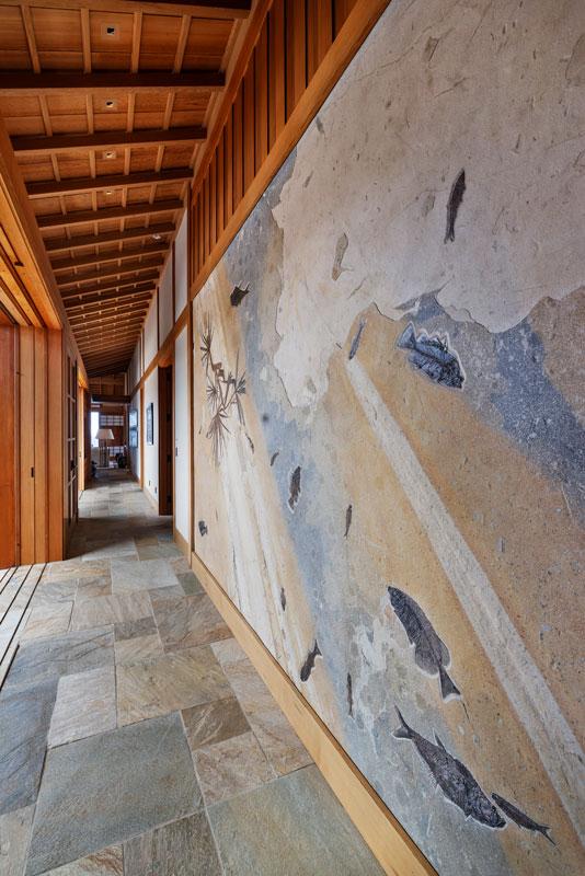 corridor featuring wood ceiling