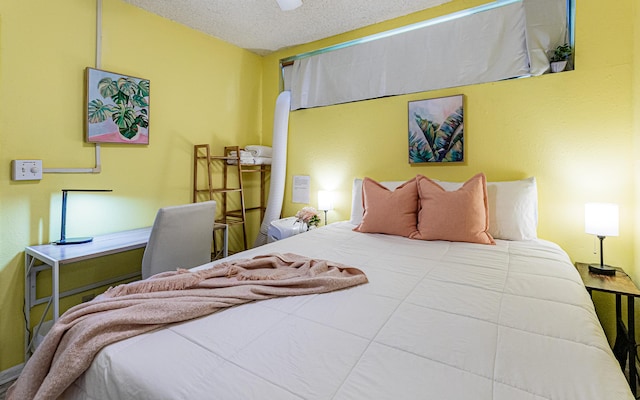 bedroom with a textured ceiling