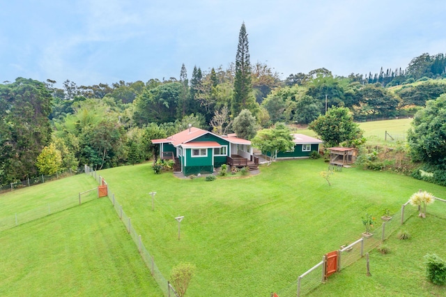 bird's eye view with a rural view