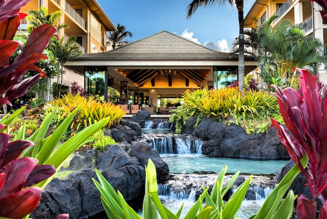 view of pool with a gazebo