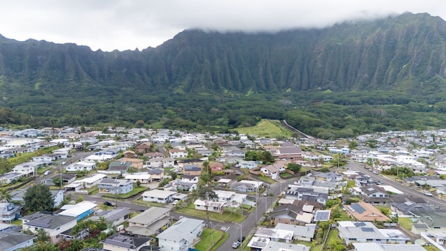 aerial view featuring a mountain view