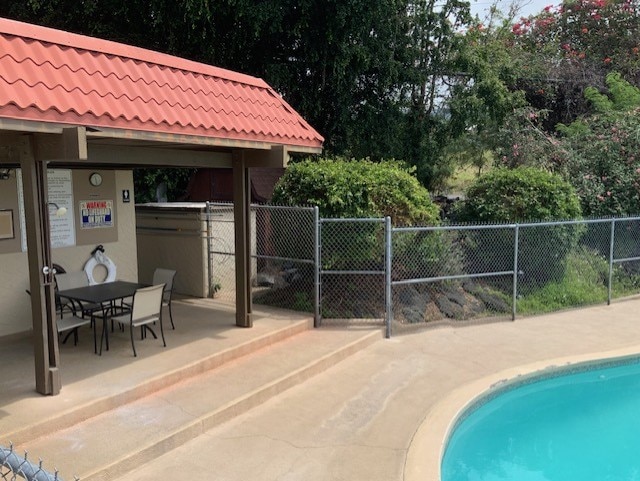 view of pool featuring fence and a fenced in pool