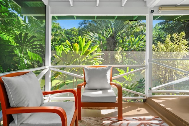 unfurnished sunroom with plenty of natural light