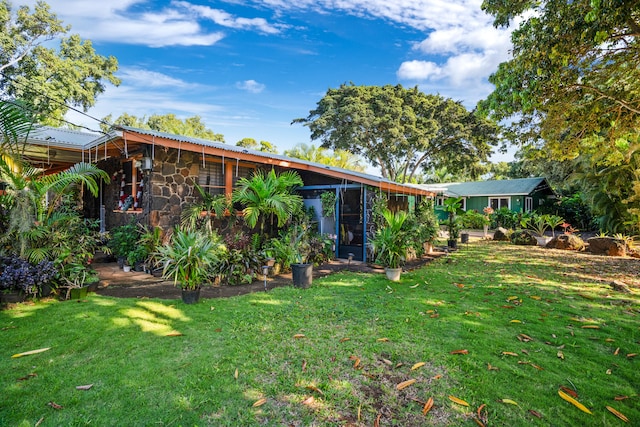 exterior space featuring a yard