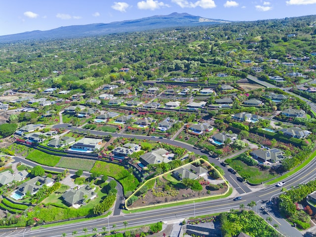 bird's eye view featuring a mountain view