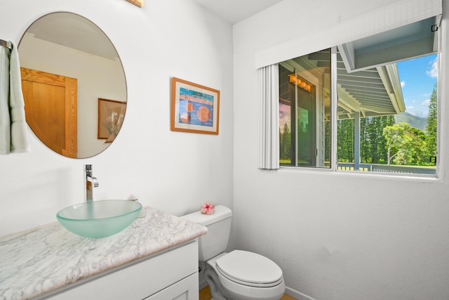 bathroom featuring toilet and vanity