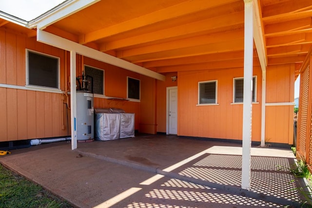 view of patio / terrace with electric water heater