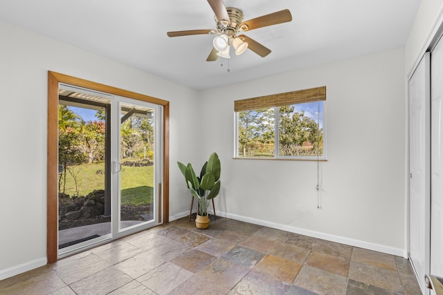 empty room with ceiling fan