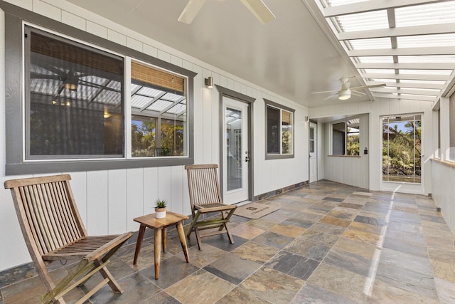 view of patio / terrace with ceiling fan