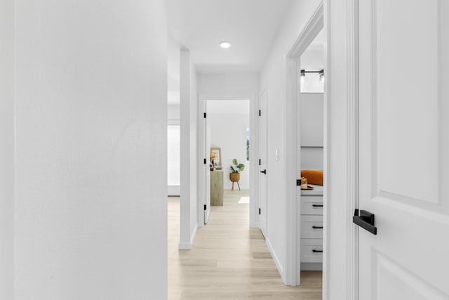 hall featuring light hardwood / wood-style floors