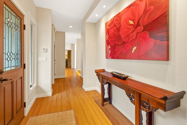 hall featuring hardwood / wood-style flooring