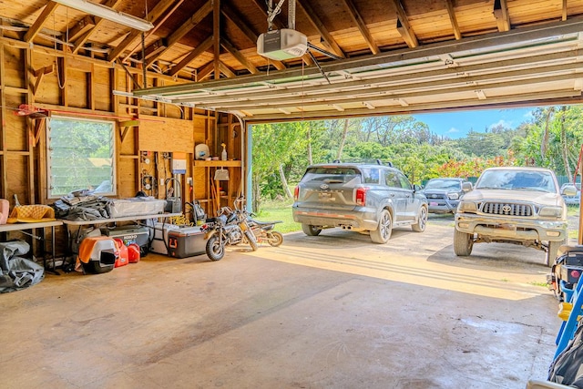 garage featuring a garage door opener