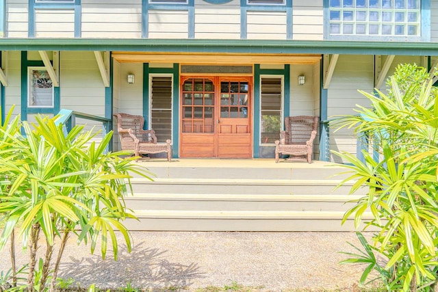 property entrance with a porch